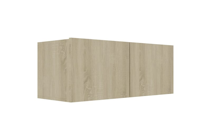 TV-benker 4 stk hvit og sonoma eik 80x30x30 cm sponplate - Brun - Møbler - Mediamøbel & tv møbel - TV-skap