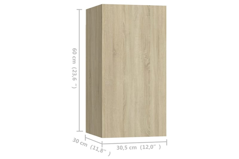 TV-benker 4 stk sonoma eik 30,5x30x60 cm sponplate - Brun - TV-skap