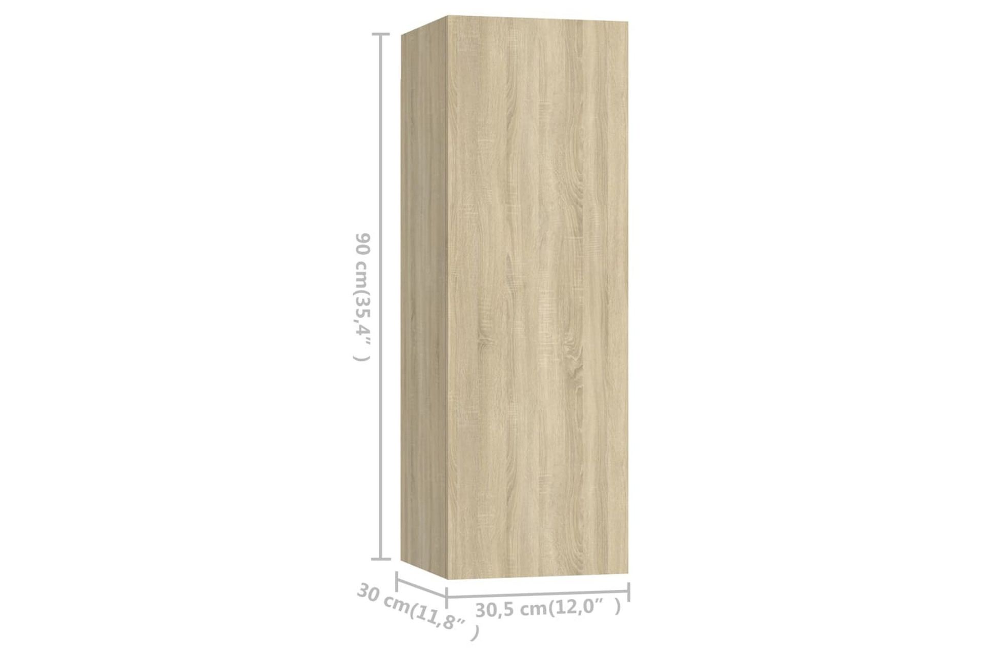 TV-benker 4 stk sonoma eik 30,5x30x90 cm sponplate - Brun - Møbler - Mediamøbel & tv møbel - TV-skap