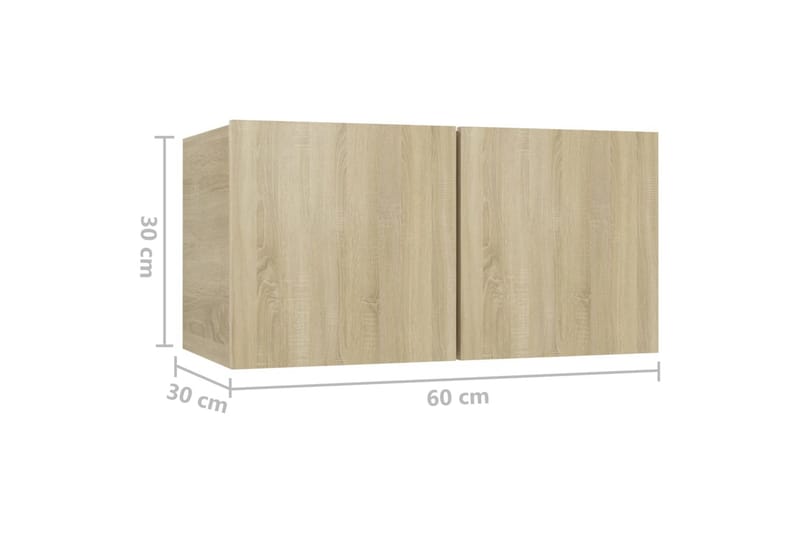 TV-benker 4 stk sonoma eik 60x30x30 cm sponplate - Brun - TV-skap