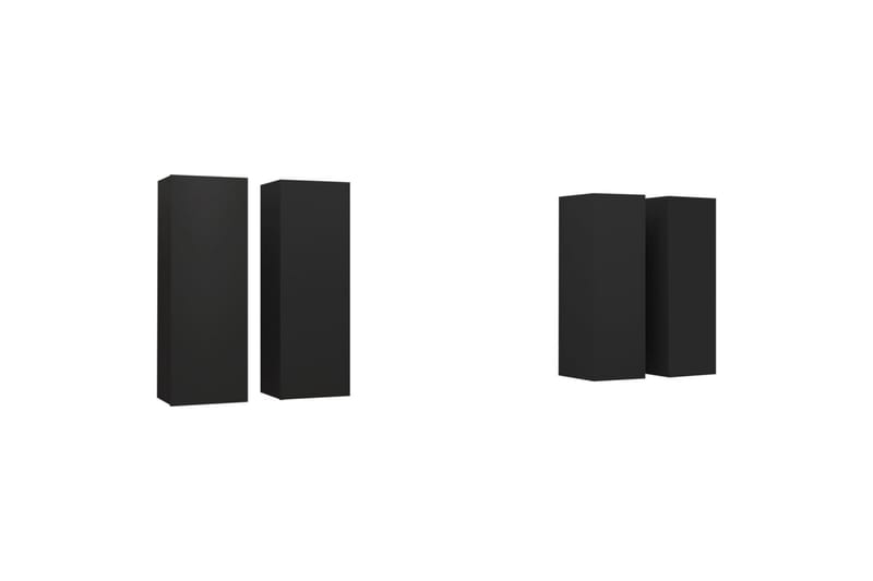 TV-benker 4 stk svart 30,5x30x90 cm sponplate - Svart - Møbler - Mediamøbel & tv møbel - TV-skap