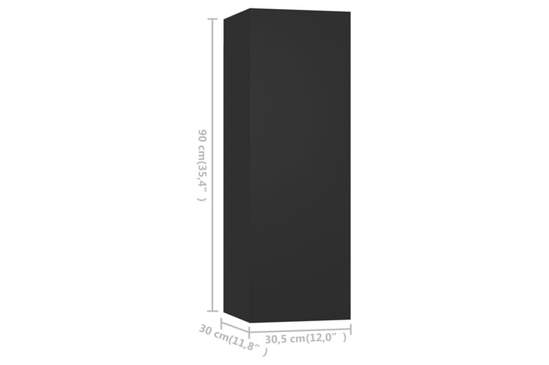 TV-benker 4 stk svart 30,5x30x90 cm sponplate - Svart - Møbler - Mediamøbel & tv møbel - TV-skap