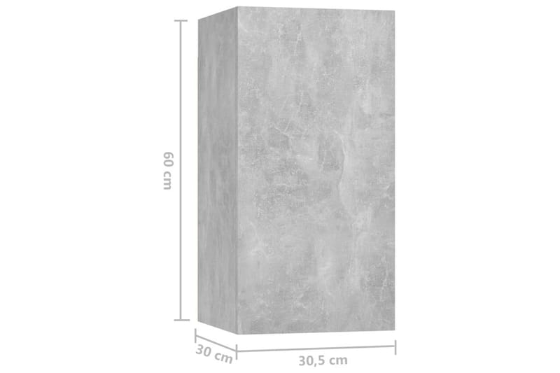TV-benker 7 stk betonggrå 30,5x30x60 cm sponplate - Grå - Møbler - Mediamøbel & tv møbel - TV-skap