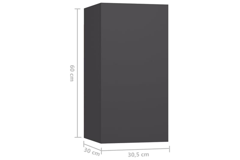 TV-benker 7 stk grå 30,5x30x60 cm sponplate - Grå - Møbler - Mediamøbel & tv møbel - TV-skap