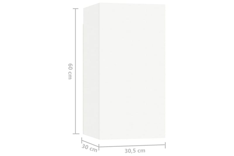TV-benker 7 stk hvit 30,5x30x60 cm sponplate - Hvit - TV-skap
