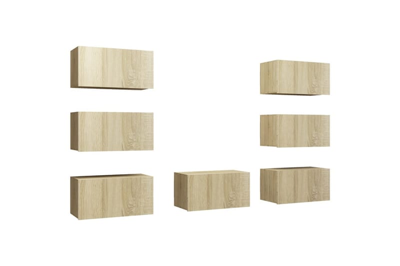 TV-benker 7 stk sonoma eik 30,5x30x60 cm sponplate - Brun - Møbler - Mediamøbel & tv møbel - TV-skap