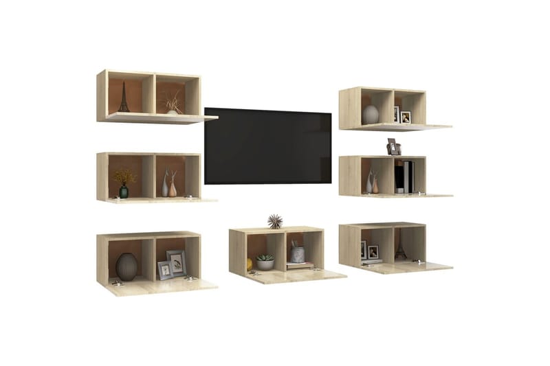 TV-benker 7 stk sonoma eik 30,5x30x60 cm sponplate - Brun - Møbler - Mediamøbel & tv møbel - TV-skap