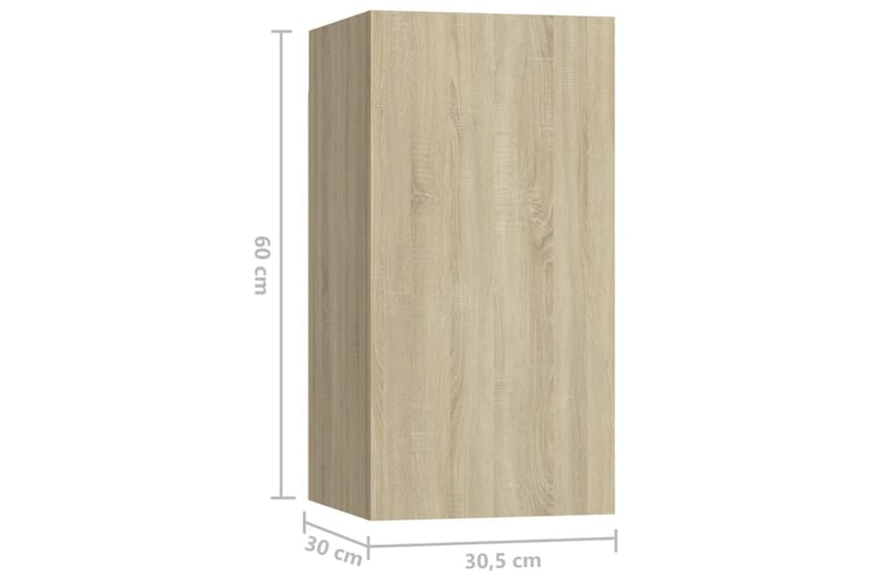 TV-benker 7 stk sonoma eik 30,5x30x60 cm sponplate - Brun - Møbler - Mediamøbel & tv møbel - TV-skap