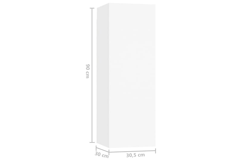 TV-benksett 3 deler hvit sponplate - Hvit - TV-skap