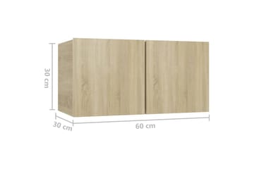TV-benksett 3 stk sonoma eik sponplate - Brun - Møbler - Mediamøbel & tv møbel - TV-skap