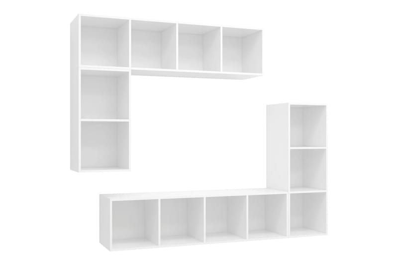 TV-benksett 4 deler hvit sponplate - Hvit - Møbler - Mediamøbel & tv møbel - TV-skap