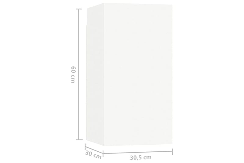 TV-benksett 4 deler hvit sponplate - Hvit - TV-skap