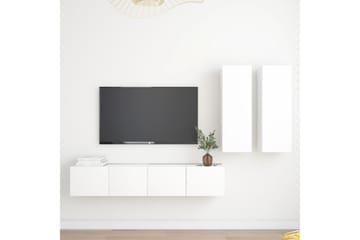 TV-benksett 4 deler hvit sponplate - Hvit - Møbler - Mediamøbel & tv møbel - TV-skap