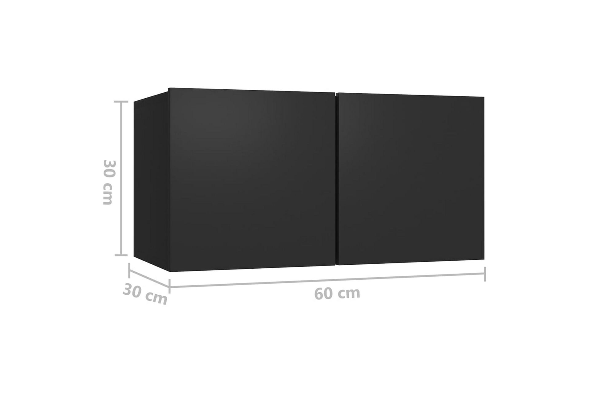 TV-benksett 4 deler svart sponplate - Svart - Møbler - Mediamøbel & tv møbel - TV-skap
