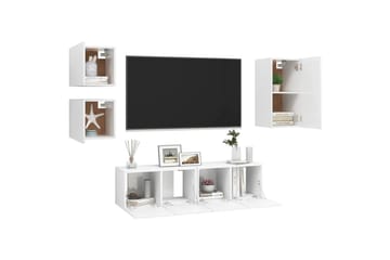 TV-benksett 5 deler hvit sponplate - Hvit - Møbler - Mediamøbel & tv møbel - TV-skap