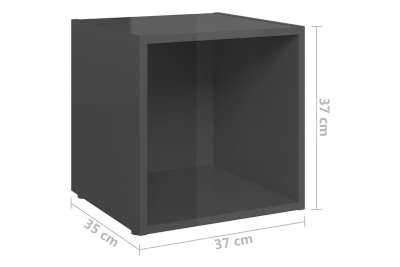 TV-benksett 6 deler høyglans grå sponplate - Grå - TV-skap