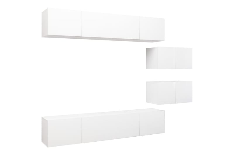 TV-benksett 6 deler hvit sponplate - Hvit - Møbler - Mediamøbel & tv møbel - TV-skap