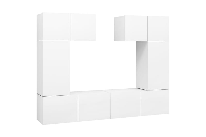 TV-benksett 6 deler hvit sponplate - Hvit - Møbler - Mediamøbel & tv møbel - TV-skap