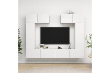 TV-benksett 6 deler hvit sponplate - Hvit - Møbler - Mediamøbel & tv møbel - TV-skap