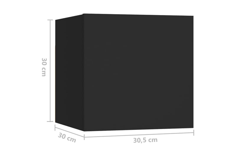 TV-benksett 8 deler svart sponplate - Svart - Møbler - Mediamøbel & tv møbel - TV-skap