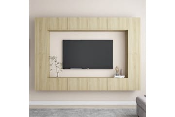 TV-benksett 8 stk sonoma eik sponplate - Brun - Møbler - Mediamøbel & tv møbel - TV-skap