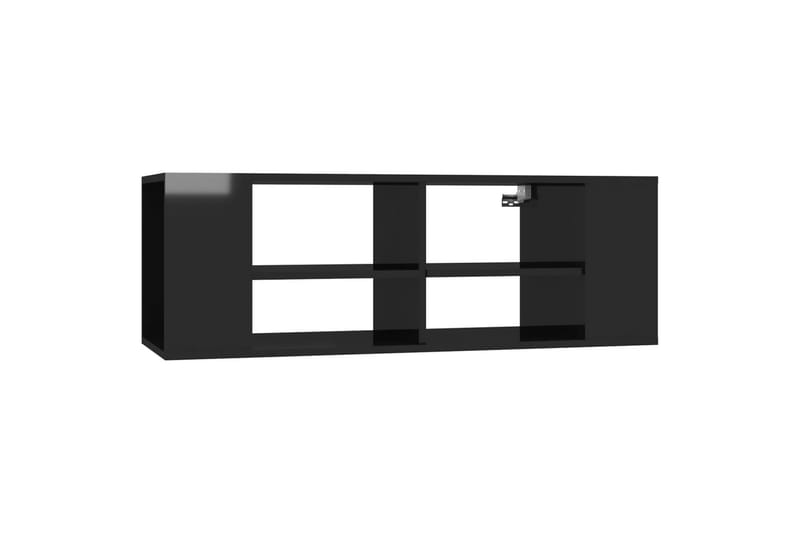 Vegghengt TV-benk høyglans svart 102x35x35 cm sponplate - Svart - Møbler - Mediamøbel & tv møbel - TV-skap