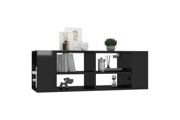 Vegghengt TV-benk høyglans svart 102x35x35 cm sponplate - Svart - Møbler - Mediamøbel & tv møbel - TV-skap