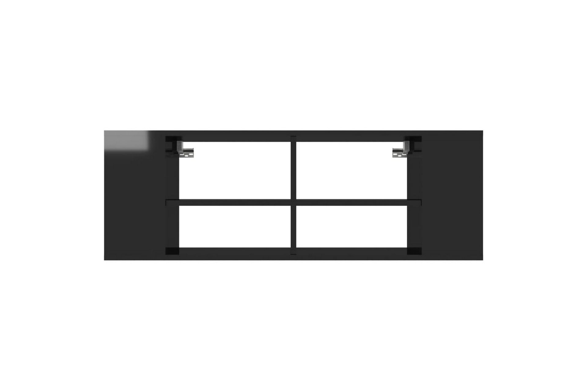 Vegghengt TV-benk høyglans svart 102x35x35 cm sponplate - Svart - Møbler - Mediamøbel & tv møbel - TV-skap