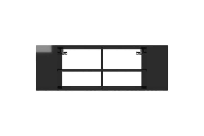 Vegghengt TV-benk høyglans svart 102x35x35 cm sponplate - Svart - Møbler - Mediamøbel & tv møbel - TV-skap