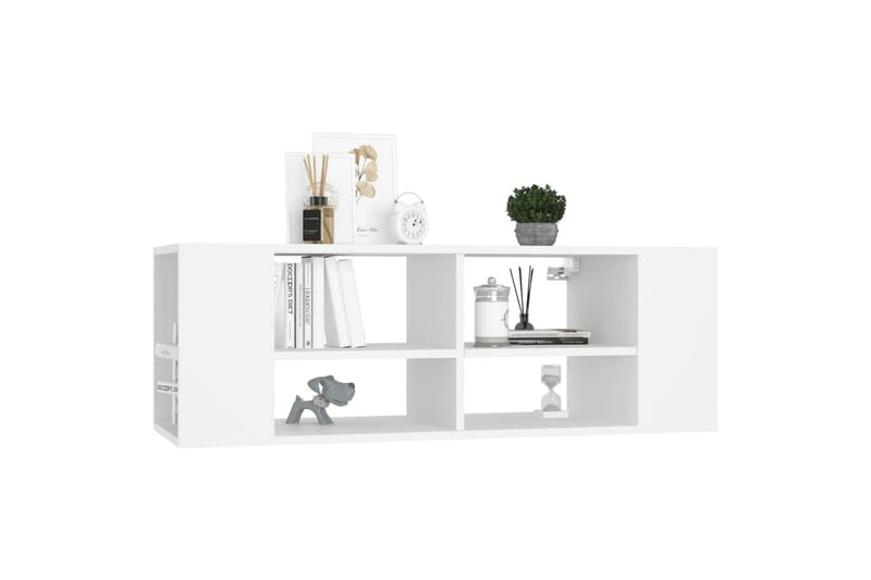 Vegghengt TV-benk hvit 102x35x35 cm sponplate - Hvit - Møbler - Mediamøbel & tv møbel - TV-skap