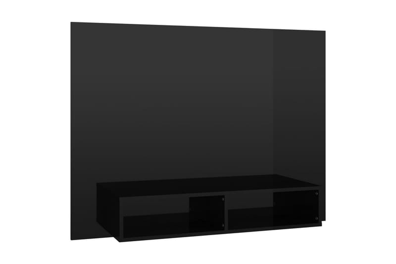 Veggmontert TV-benk høyglans svart 120x23,5x90 cm sponplate - Svart - TV-skap