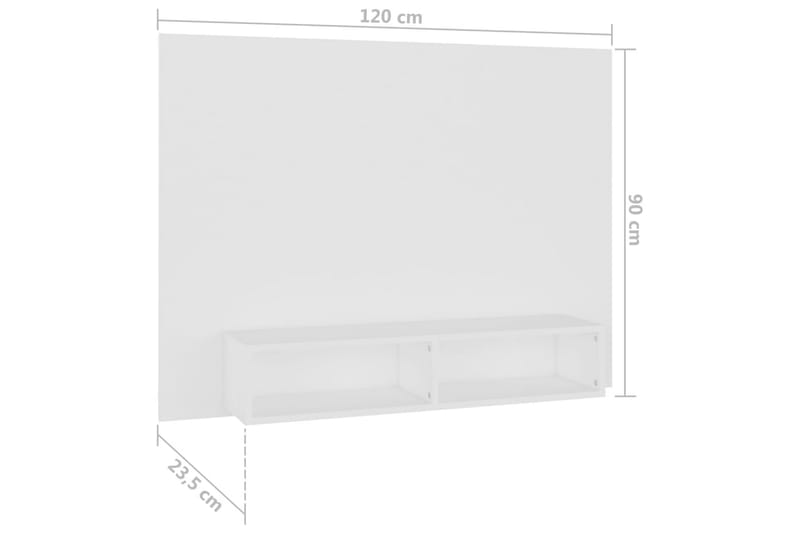 Veggmontert TV-benk hvit 120x23,5x90 cm sponplate - Hvit - Møbler - Mediamøbel & tv møbel - TV-skap