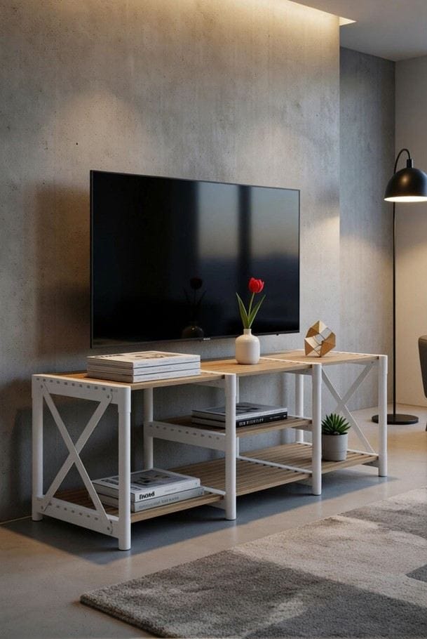 TV Stand Hanah Home Hvit - Møbler - Mediamøbel & tv møbel - TV-benk & mediabenk