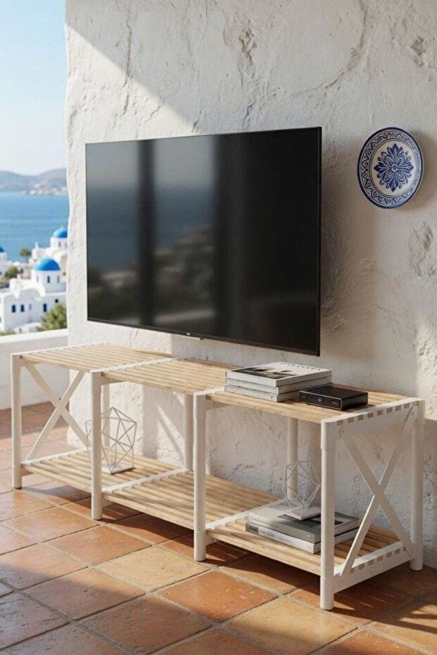 TV Stand Hanah Home Hvit - Møbler - Mediamøbel & tv møbel - TV-benk & mediabenk