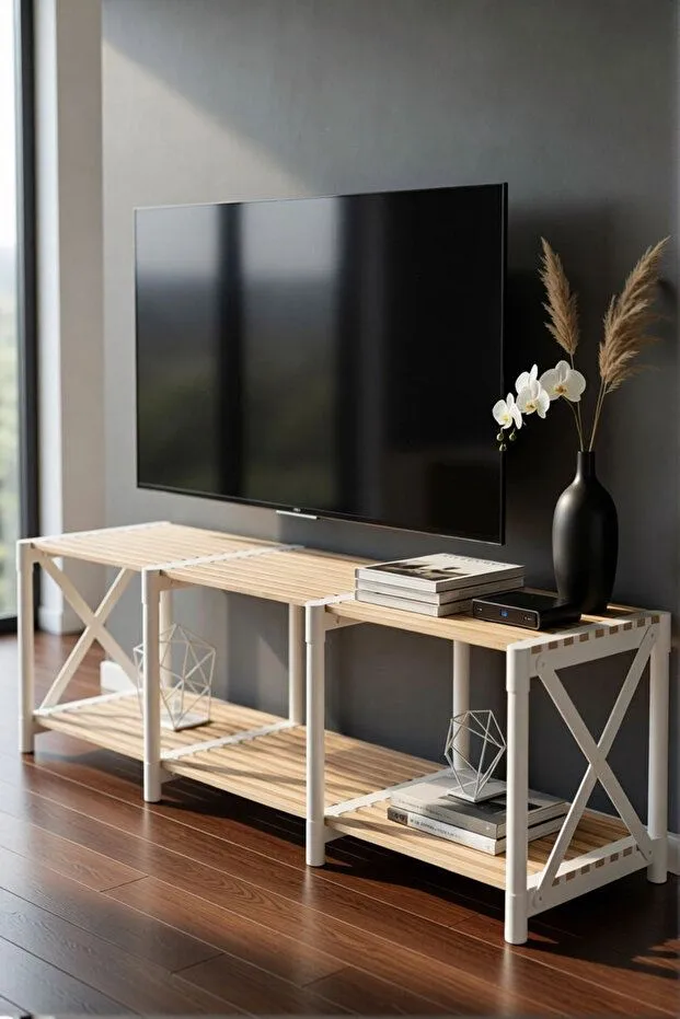 TV Stand Hanah Home Hvit - Møbler - Mediamøbel & tv møbel - TV-benk & mediabenk