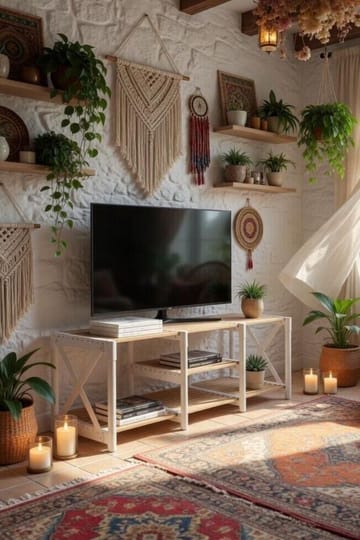 TV Stand Hanah Home Hvit - Møbler - Mediamøbel & tv møbel - TV-benk & mediabenk