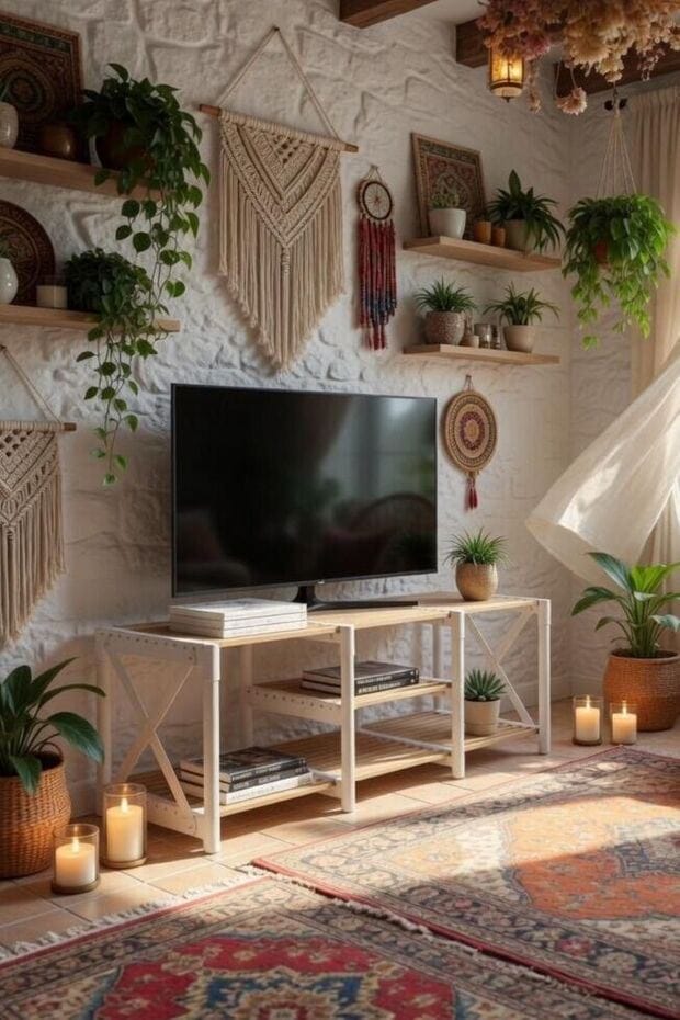 TV Stand Hanah Home Hvit - Møbler - Mediamøbel & tv møbel - TV-benk & mediabenk