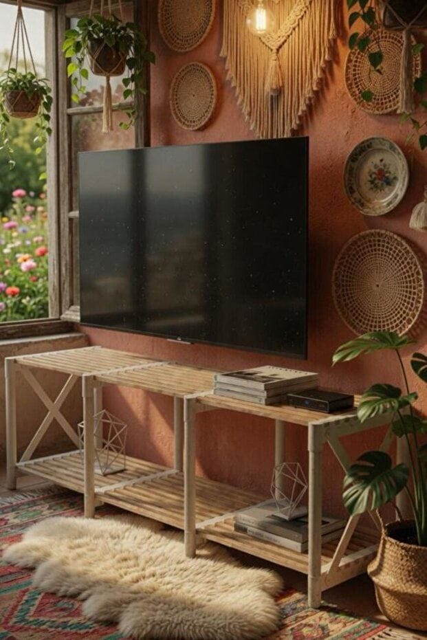 TV Stand Hanah Home Hvit - Møbler - Mediamøbel & tv møbel - TV-benk & mediabenk