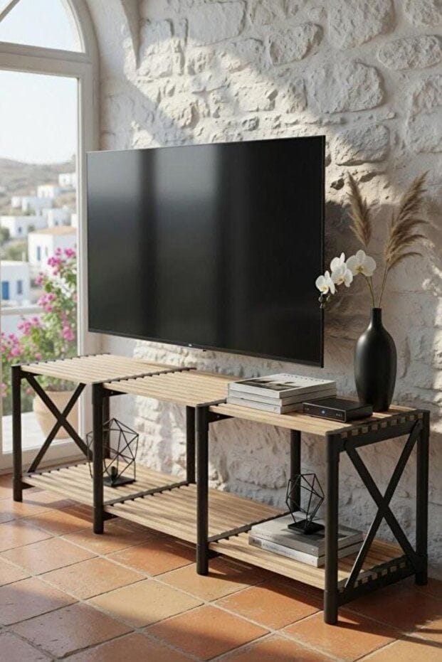 TV Stand Hanah Home Svart - Møbler - Mediamøbel & tv møbel - TV-benk & mediabenk