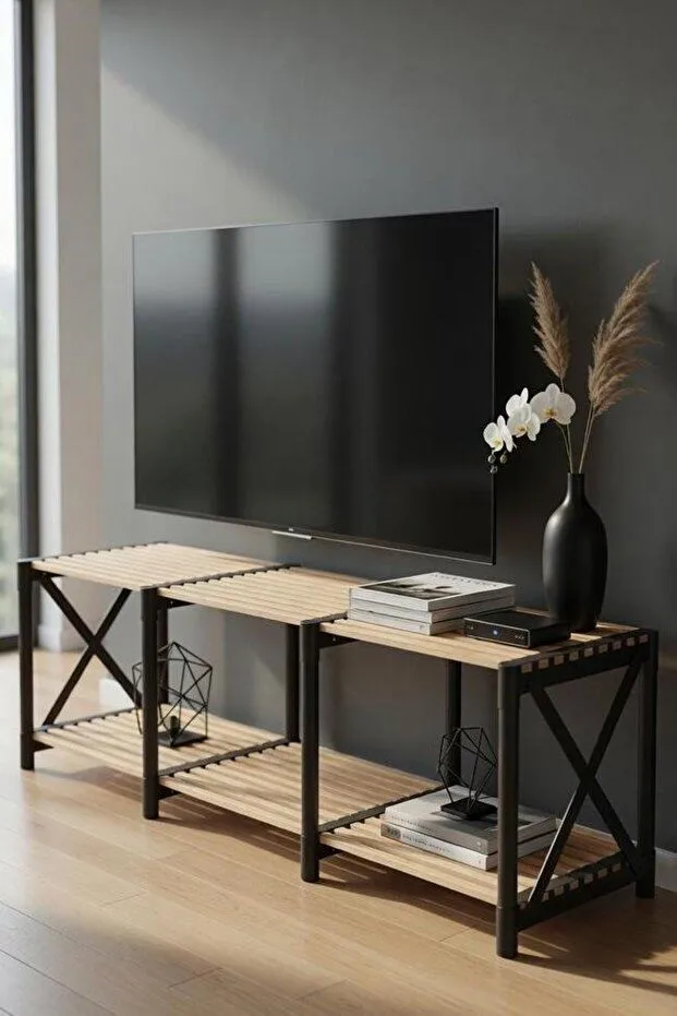 TV Stand Hanah Home Svart - Møbler - Mediamøbel & tv møbel - TV-benk & mediabenk