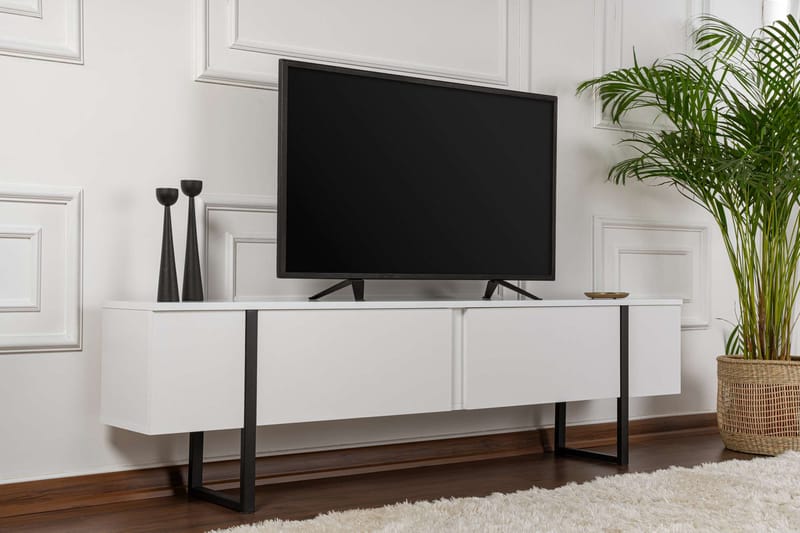 TV Stand Nordure Vit finish Svart - Møbler - Mediamøbel & tv møbel - TV-benk & mediabenk