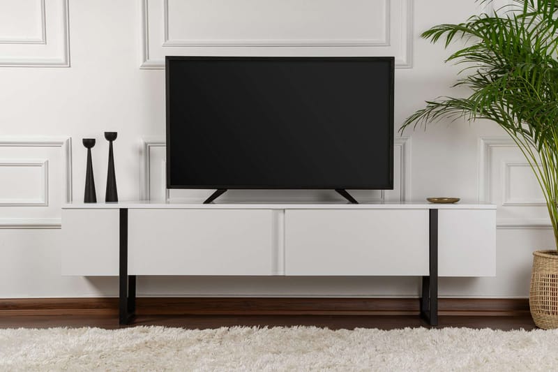 TV Stand Nordure Vit finish Svart - Møbler - Mediamøbel & tv møbel - TV-benk & mediabenk