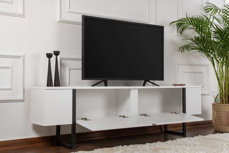 TV Stand Nordure Vit finish Svart - Møbler - Mediamøbel & tv møbel - TV-benk & mediabenk