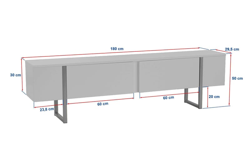 TV Stand Nordure Vit finish Svart - Møbler - Mediamøbel & tv møbel - TV-benk & mediabenk