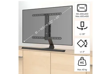 TV-stativ Hama opptil 65 svart - Svart - Møbler - Mediamøbel & tv møbel - Mediestativ & veggfeste