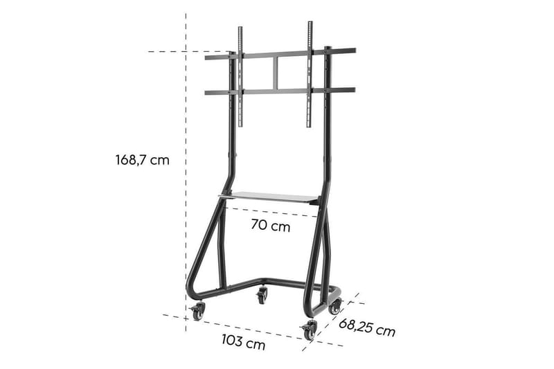 TV-stativ Hama Trolley Opptil 100 Svart - Svart - Møbler - Mediamøbel & tv møbel - Mediestativ & veggfeste
