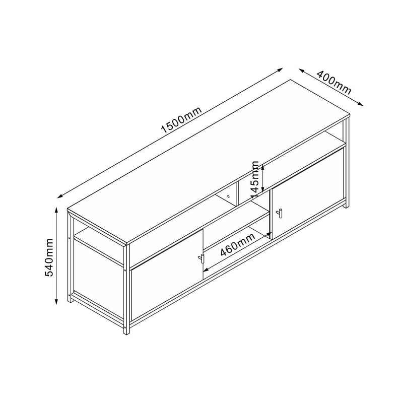TV-table HOME4YOU - eik/svart - Møbler - Mediamøbel & tv møbel - TV-skap