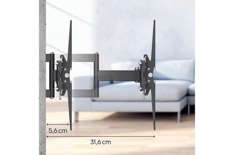 TV Veggfeste Hama VESA Full Motion Opptil 48 Svart - Møbler - Mediamøbel & tv møbel - Mediestativ & veggfeste