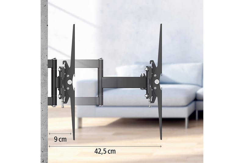 TV-veggfeste Hama VESA Full Motion opptil 65 maks 35 kg svart - Svart - Møbler - Mediamøbel & tv møbel - Mediestativ & veggfeste