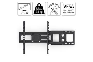TV-veggfeste Hama VESA Full Motion opptil 65 maks 35 kg svart - Svart - Møbler - Mediamøbel & tv møbel - Mediestativ & veggfeste